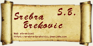 Srebra Breković vizit kartica